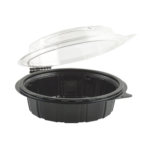 Container Plastic Black Base Hinged W/ Clear Lid 6.63x2.36