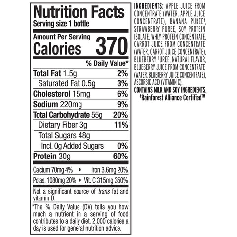 Naked Juice DRINK NAKED JUICE DOUBLE BERRY PROTEIN PLASTIC BOTTLE
