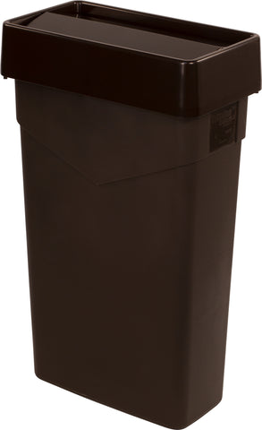 Carlisle CONTAINER WASTE TRIMLINE™ RECTANGLE SWING TOP DARK BROWN 15&23 GAL
