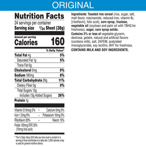 Snack Bar Rice Krispies Treats® Original Bar