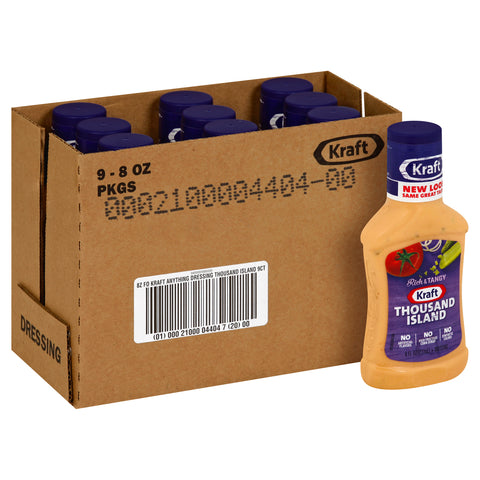Kraft Thousand Island Dressing, 8 Fluid Ounce -- 9 per case.
