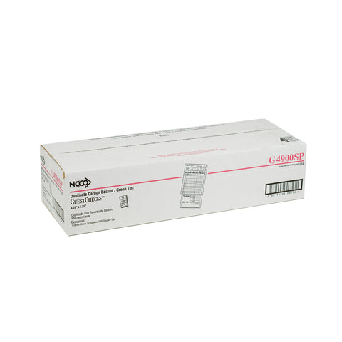National Checking Company Carbon Backed Guest Check Board - 2 Part Green, 16 Line, 4.20 x 8.25 inch -- 50 books per case.