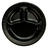 Plate Foam Laminated Black 3-compartment 10.25