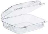 Container Plastic Clear Hinged Lid 8.25x7.75x3