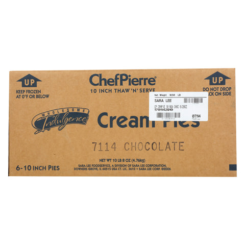 Sara Lee Chef Pierre Chocolate Cream Pie, 28 Ounce -- 6 per case.