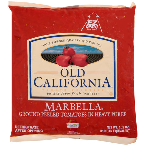 Old California ® “Marbella” Ground Peeled Tomatoes in Heavy Puree, 102 oz.