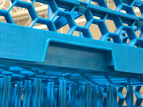 Carlisle RACK GLASS OPTICLEAN™ 36-COMPARTMENT W/ 1-EXTENDER CARLISLE BLUE