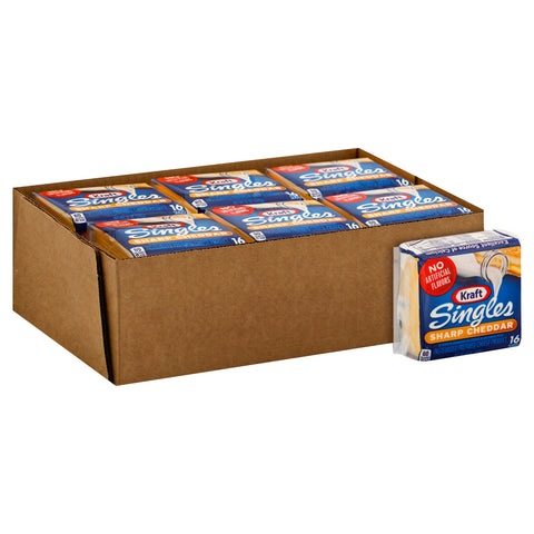 Kraft Singles Sharp Cheddar Sliced Cheese, 12 Ounce -- 12 per case.