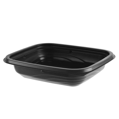 Anchor Packaging MicroRaves Polypropylene Black Wave Rectangular Container, 12 Ounce Capacity -- 756 per case