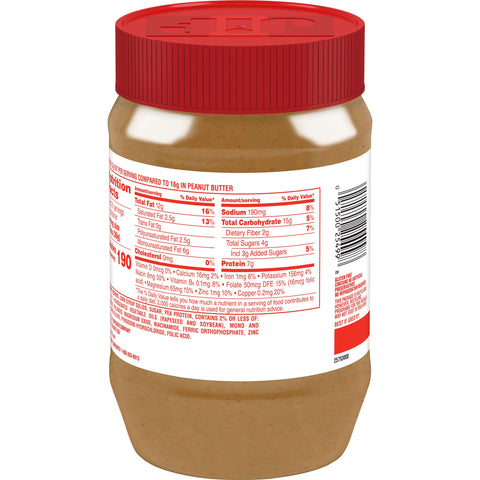 Jif Reduced Fat Creamy Peanut Butter, 40 Ounce -- 8 per case.