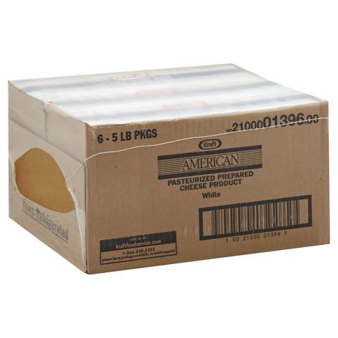 Kraft American White Cheese Loaf, 80 Ounce -- 6 per case.