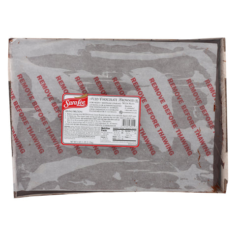 Sara Lee Iced Brownie with Nuts, 12 x 16 inch -- 4 per case.