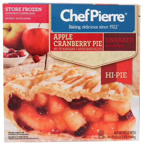 Sara Lee Chef Pierre Unbaked Apple Cranberry Pie, 10 inch -- 6 per case.