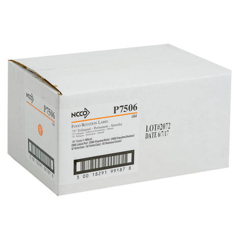 National Checking LABEL TRILINGUAL ORANGE SATURDAY .75