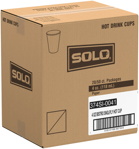 Solo Bistro® CUP PAPER HOT SINGLE POLY 4 OZ