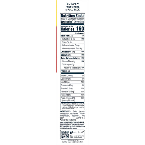 Quaker® CEREAL HOT CREAMY WHITE FARINA
