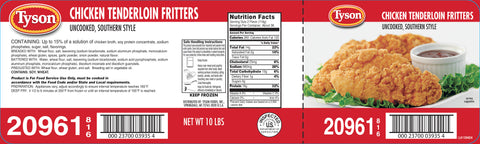 Tyson® CHICKEN TENDERLOIN FRITTER SOUTHERN STYLE 10209610816