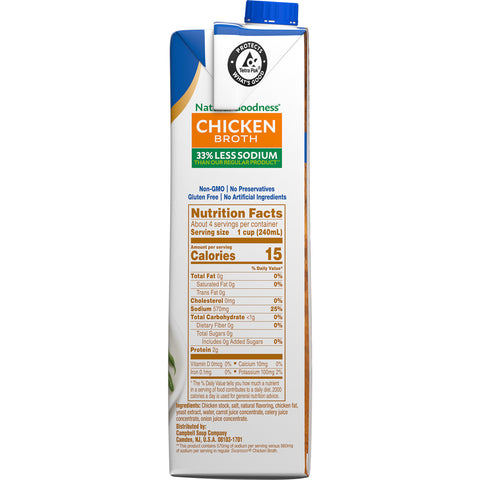 Swanson Natural Goodness Chicken Broth, 32 Ounce -- 12 per case.