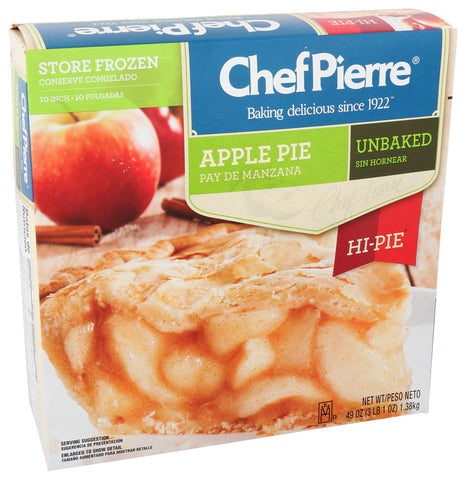 Sara Lee Chef Pierre Unbaked Apple Hi Pie, 10 inch -- 6 per case.
