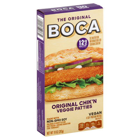Boca VEGGIE NATURAL CHICKEN PATTIES MEAT ALTERNATIVE ORGANIC
