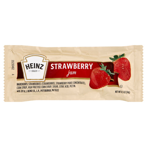 Heinz Strawberry Jam Squeeze Pouch, .5 Ounce -- 200 Case