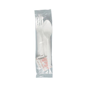 Dart CUTLERY KIT FORK/SPOON/NAPKIN POLYPROPYLENE MEDIUM WEIGHT WHITE