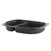 Container Polypropylene Black Microraves® 2-compartment Platter 10.25x7.25x1.5