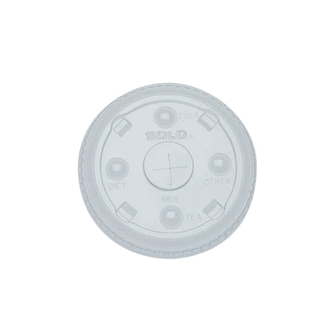 Solo Clear Polyethylene Straw Slot Lid for 15-20 Ounce Cold Cup -- 1000 per case