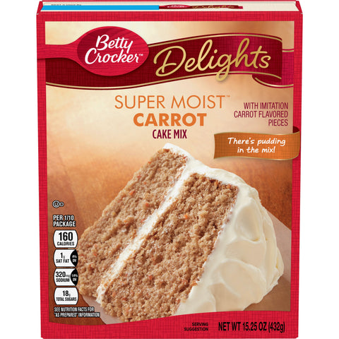 Betty Crocker Supermoist Carrot Cake Mix, 15.25 Ounce -- 12 per case.