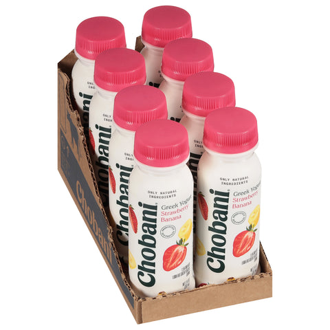 Chobani Strawberry Banana Drinkable Yogurt, 7 Fluid Ounce -- 8 per case.