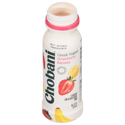 Chobani Strawberry Banana Drinkable Yogurt, 7 Fluid Ounce -- 8 per case.