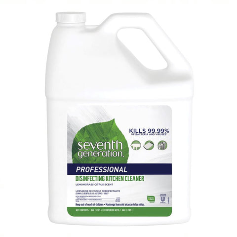 Seventh Generation Pro Disinfecting Kitchen Cleaner Refill, Biodegradable, Lemongrass Citrus Scent, 128 Ounce -- 2 per case