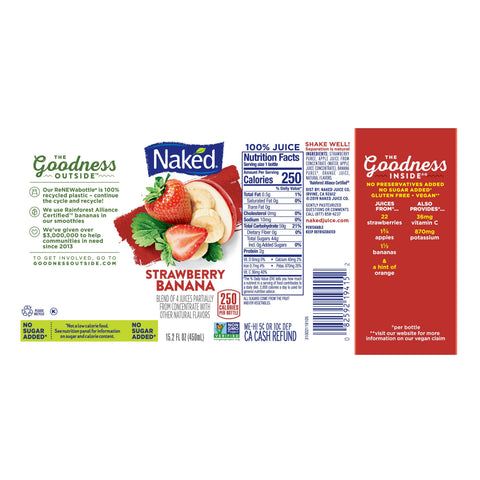 Naked Juice DRINK STRAWBERRY BANANA PLASTIC BOTTLE REFRIGERATED