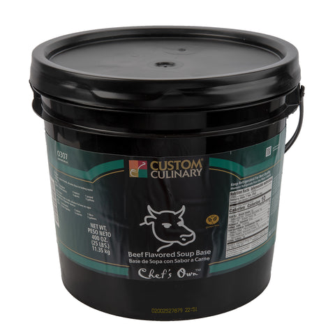 Custom Foods Base Beef Flavored Granules Green 25 Pound