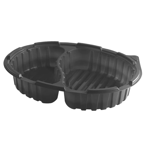 Container Plastic 2-compartment Black Base Clear Anti-fog Lid Cdcf1940-2 26/16 Oz