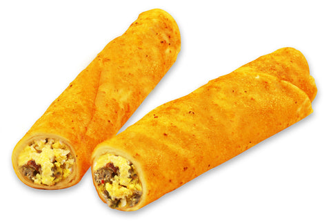 Don Miguel Egg and Sausage Mini Monster Taquito -- 24 per case.