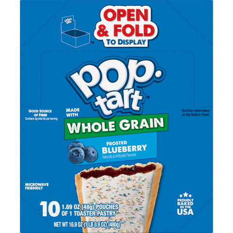 Kelloggs Pop-Tarts Whole Grain Blueberry Toaster Pastry, 1.76 Ounce -- 120 per case