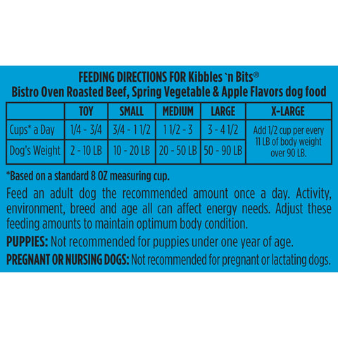 Kibbles N Bits Bistro Beef Dog Food, 3.5 Pound -- 4 per case.