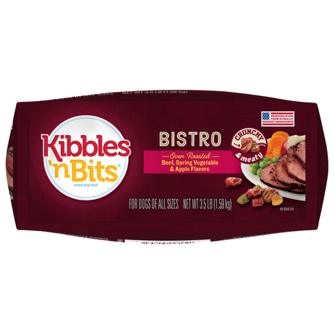 Kibbles N Bits Bistro Beef Dog Food, 3.5 Pound -- 4 per case.