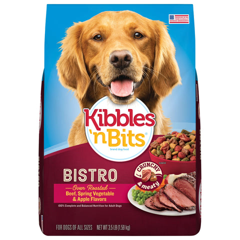Kibbles N Bits Bistro Beef Dog Food, 3.5 Pound -- 4 per case.