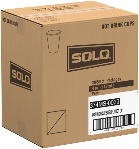 Solo Mistique® CUP PAPER HOT SINGLE SIDED POLY 4 OZ