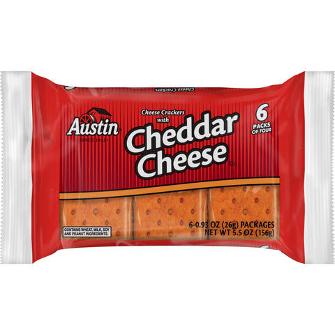 Austin Cheese Sandwich Crackers with Cheddar Cheese, 0.917 Ounce -- 144 per case.
