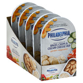 Snack Bagel Chips Cream Cheese Dip Garden Vegetable