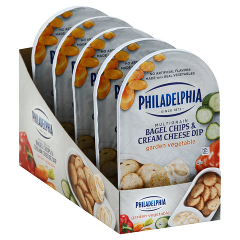 Philadelphia Garden Vegetable Bagel Chips and Cream Cheese Dip, 2.5 Ounce -- 10 per case.