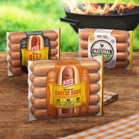 Kraft Oscar Mayer Hot Dog - Cheese, 16 Ounce -- 12 per case.