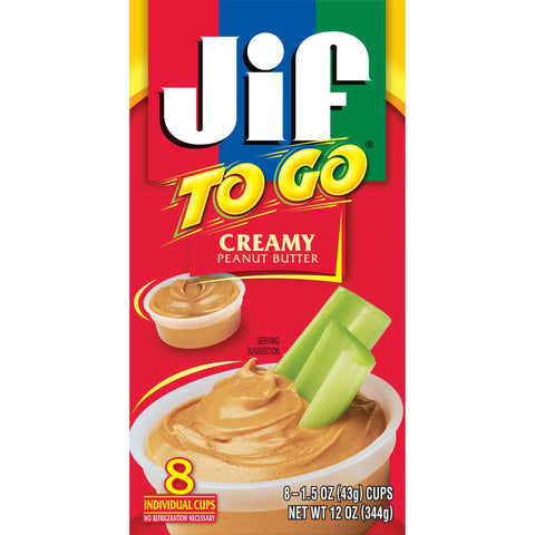 Jif To Go Creamy Peanut Butter Cup, 12 Ounce -- 6 per case