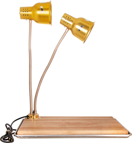 Carlisle LAMP HEAT FLEXIGLOW™ DUAL ARM W/ BOARD & PAN GOLD 24