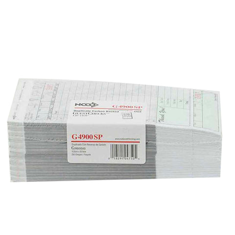 National Checking Company Carbon Backed Guest Check Board - 2 Part Green, 16 Line, 4.20 x 8.25 inch -- 50 books per case.
