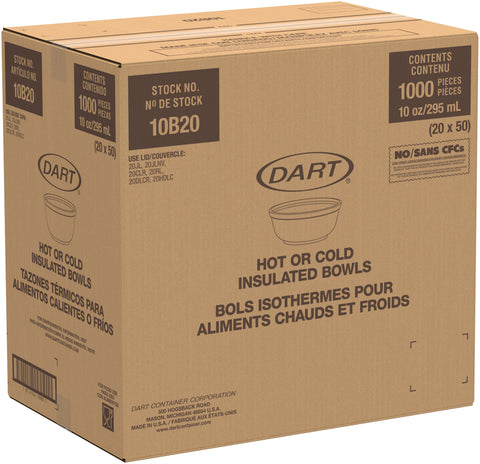 Dart BOWL FOAM WHITE 10 OZ