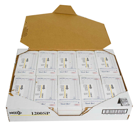 National Checking Company Guest Check Paper - 1 Part White, 15 Line, 3.5 x 6.5 inch -- 10000 per case.